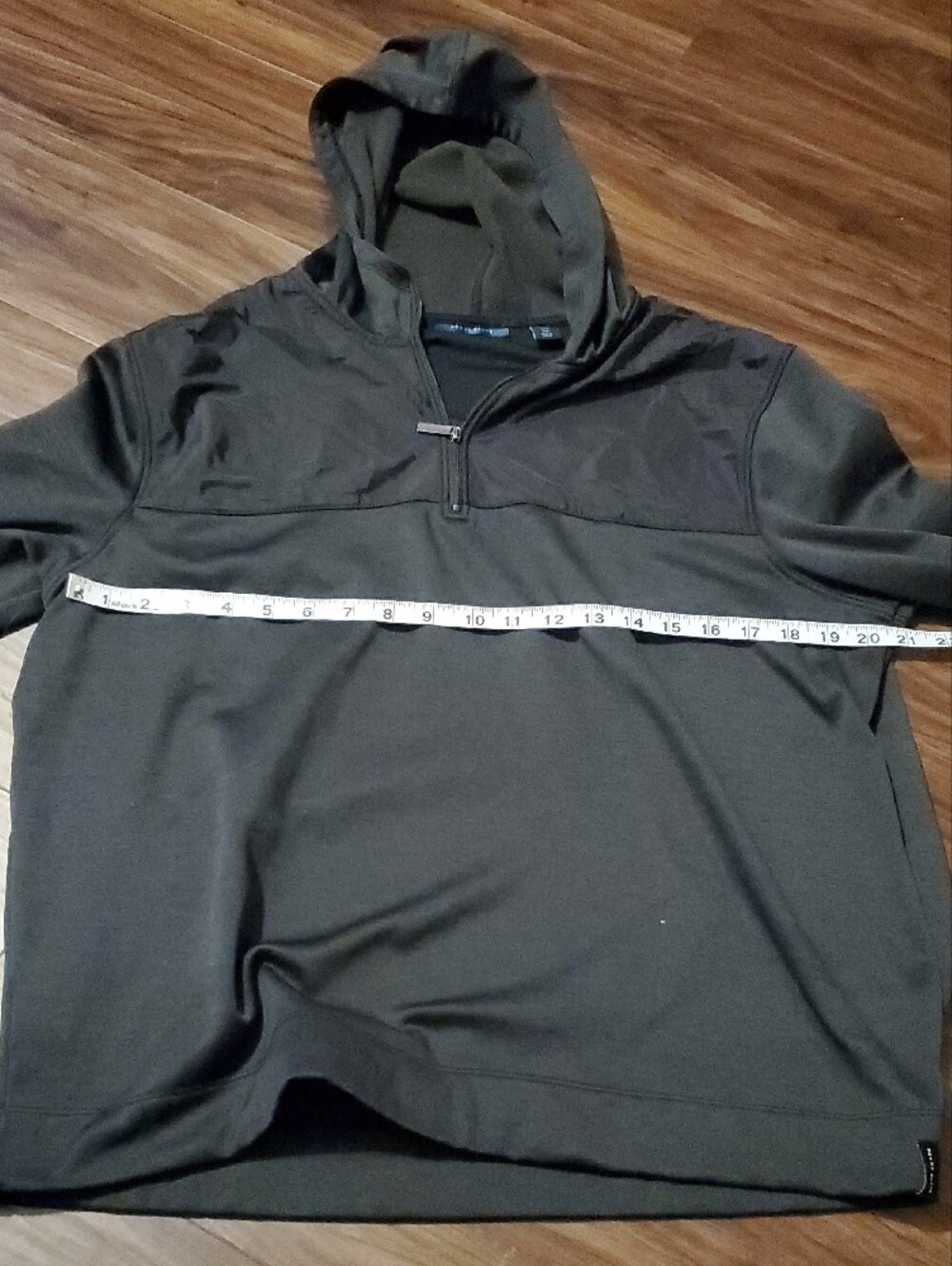 Perry Ellis Men's Hooded Half-Zip Pullover in Charcoal - Picture 6 of 9